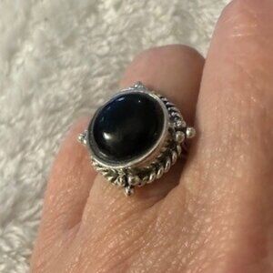 Silver 925 ring with Black Onyx Stone size 7